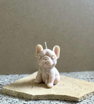 Frenchie Puppy Candle Mould 0 - Silicone Mould, Mold for DIY Candles. Created using candle making kit with cotton candle wicks and candle colour chips. Using soy wax for pillar candles. Sold by Myka Candles Moulds Australia
