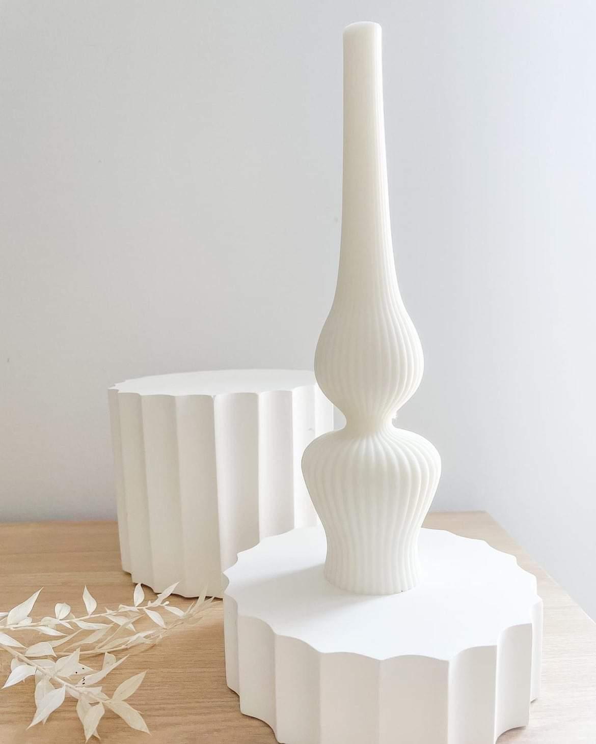 Oil Lamp Candle Mould 2 - Silicone Mould, Mold for DIY Candles. Created using candle making kit with cotton candle wicks and candle colour chips. Using soy wax for pillar candles. Sold by Myka Candles Moulds Australia