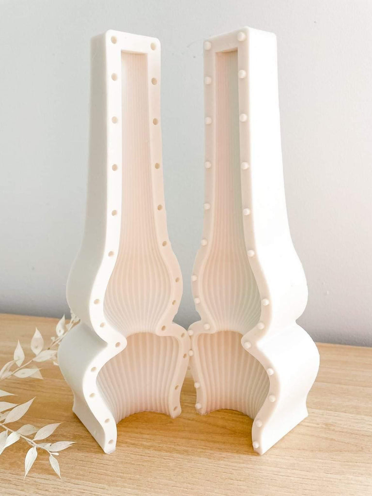 Oil Lamp Candle Mould 3 - Silicone Mould, Mold for DIY Candles. Created using candle making kit with cotton candle wicks and candle colour chips. Using soy wax for pillar candles. Sold by Myka Candles Moulds Australia