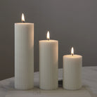 Ribbed Pillar Candle Moulds 0 - Silicone Mould, Mold for DIY Candles. Created using candle making kit with cotton candle wicks and candle colour chips. Using soy wax for pillar candles. Sold by Myka Candles Moulds Australia