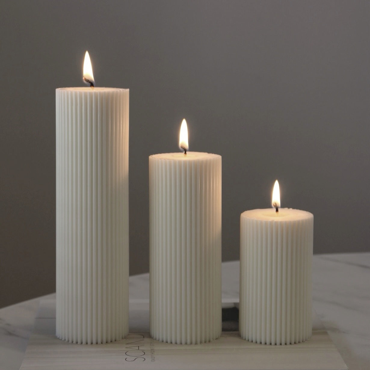 Small and Large Ribbed Circus Pillar Candle Wax PVC Plastic Mould