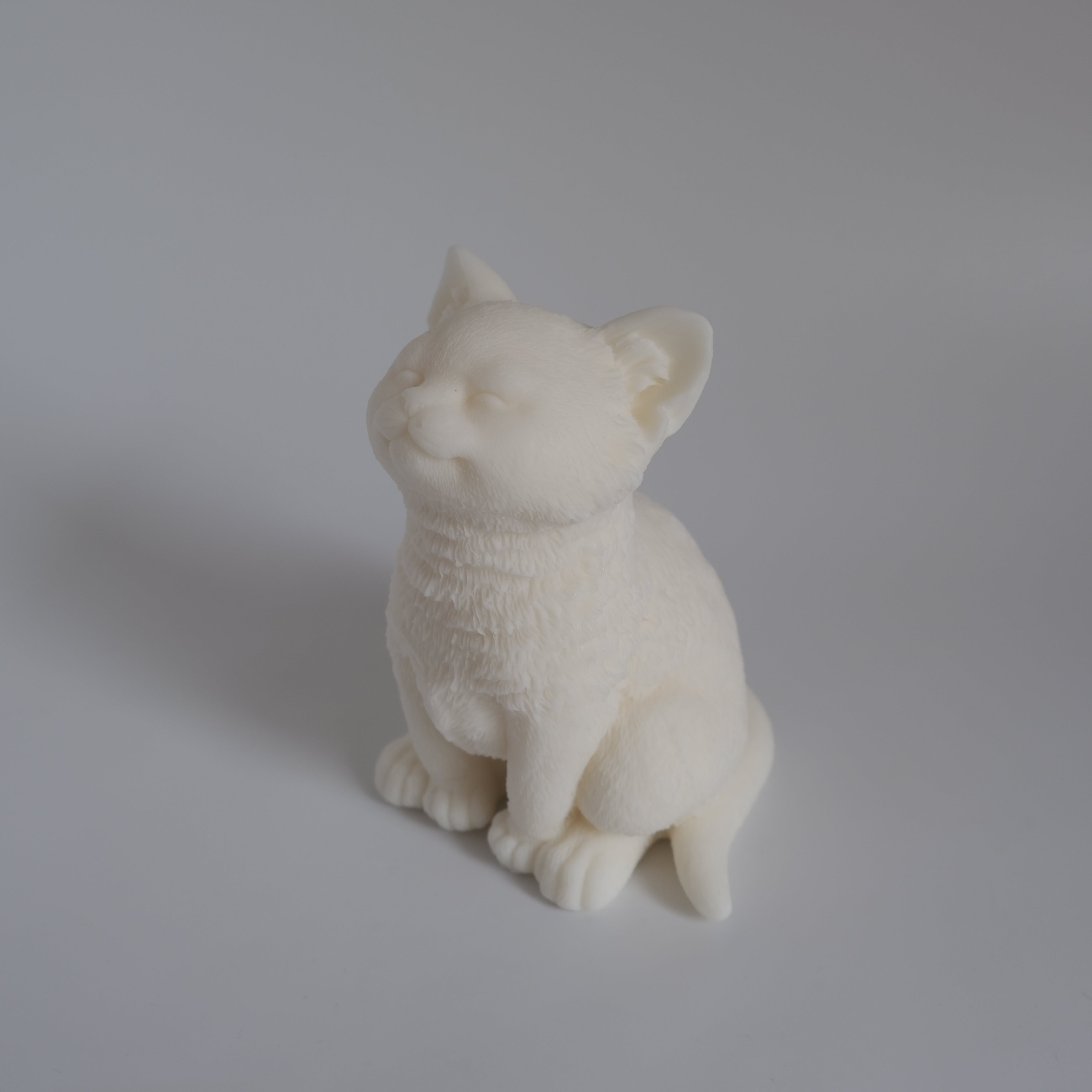 An intricate Kitten Candle Mould silicone candle mold by MYKA Candles and Moulds, designed for aesthetic candles and resin moulds.