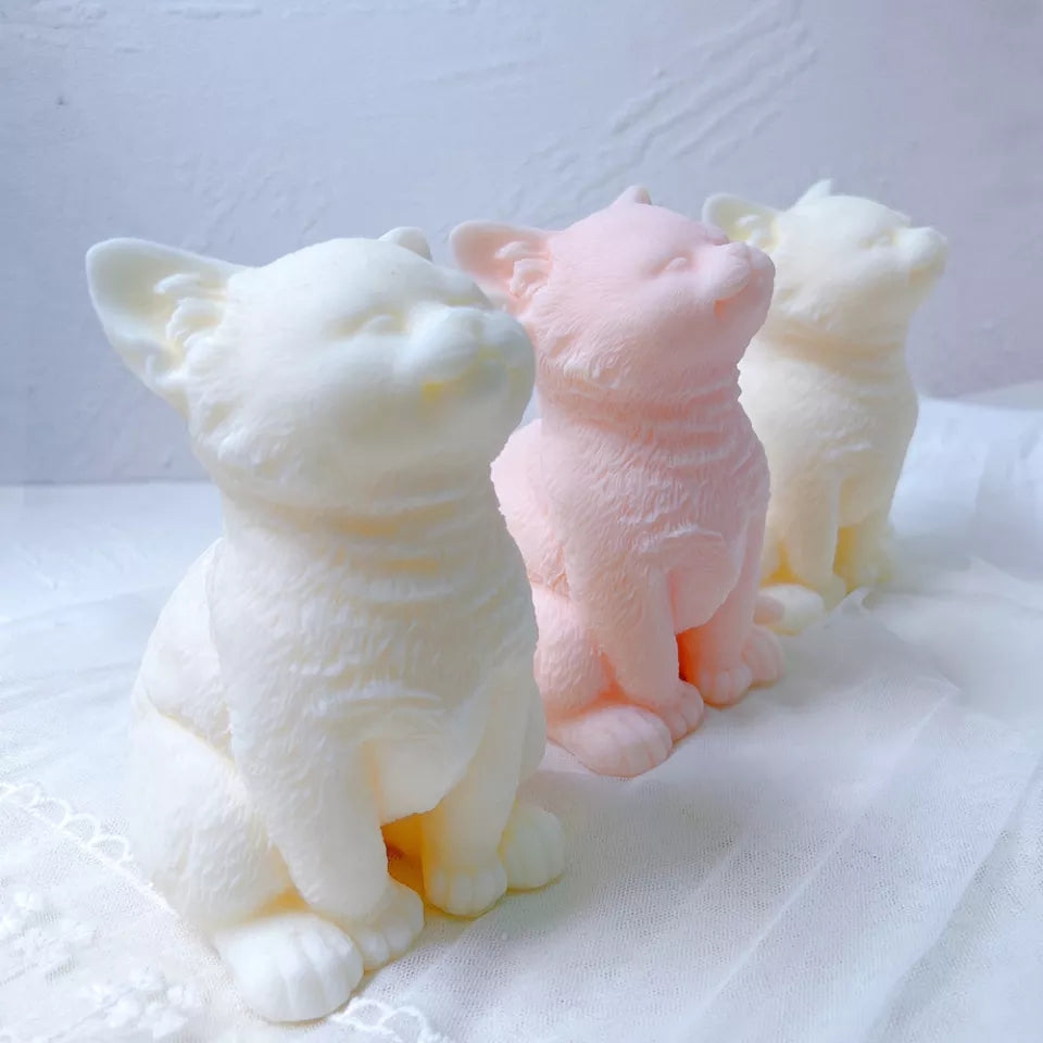 Precision-designed Kitten Candle Mould silicone candle mold by MYKA Candles and Moulds for resin moulds and gourmet cake mould designs.