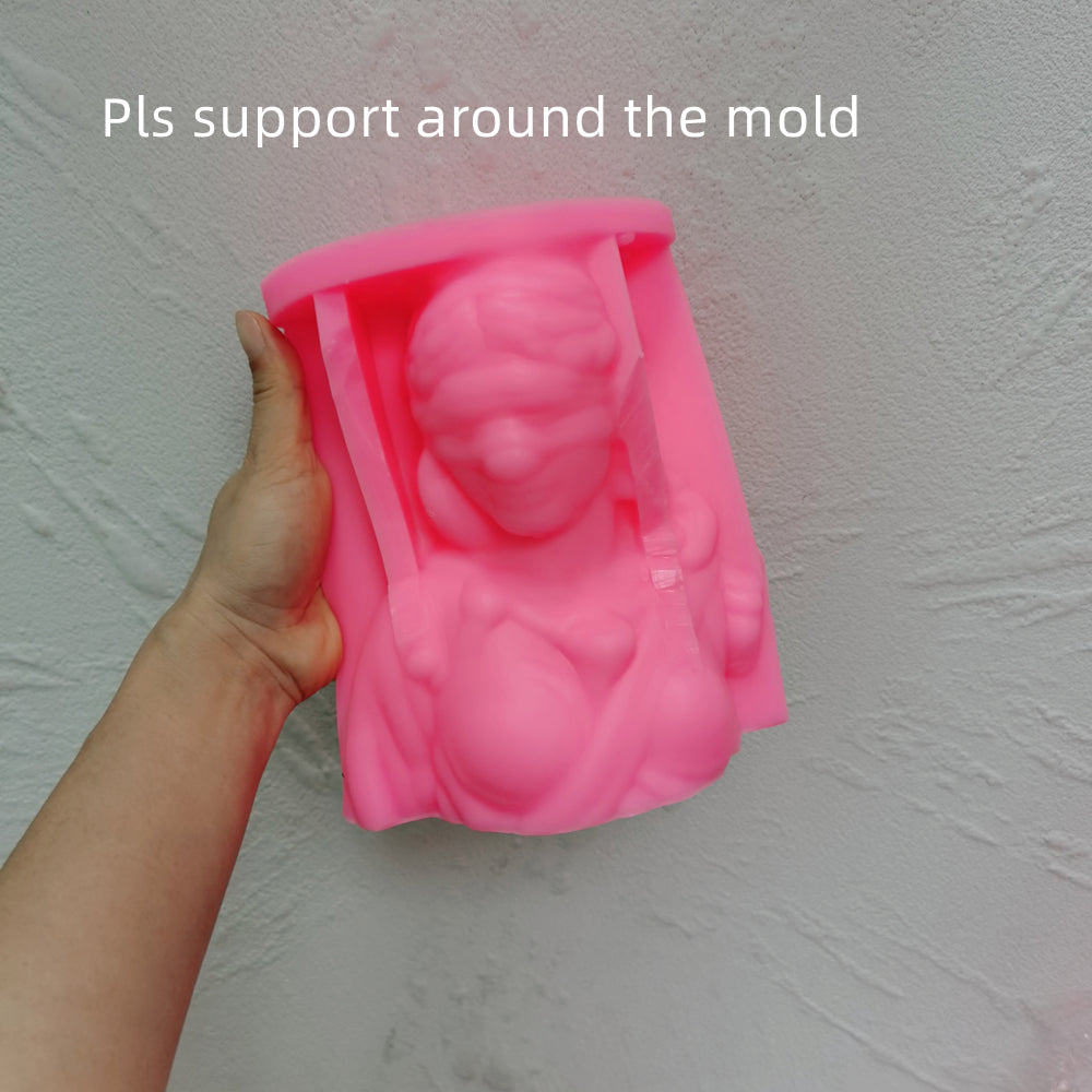 The Lady Justice Candle Mould silicone candle mould by MYKA Candles and Moulds, optimized for professional candle, soap, and cake moulds.