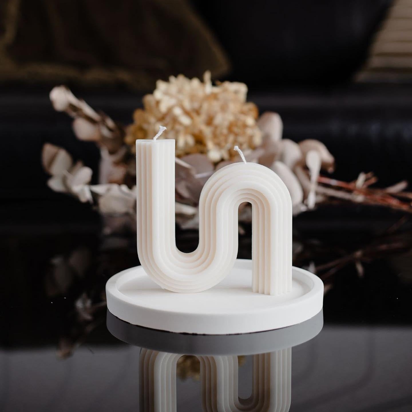 Close-up of the Large Wavy Candle Mould silicone candle mould by MYKA Candles and Moulds for soy wax, soap moulds, and baking mould hobbyists.