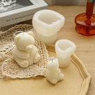 Bear Candle Mould 3 - Silicone Mould, Mold for DIY Candles. Created using candle making kit with cotton candle wicks and candle colour chips. Using soy wax for pillar candles. Sold by Myka Candles Moulds Australia