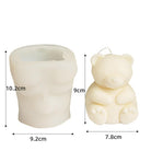 Bear Candle Mould 5 - Silicone Mould, Mold for DIY Candles. Created using candle making kit with cotton candle wicks and candle colour chips. Using soy wax for pillar candles. Sold by Myka Candles Moulds Australia