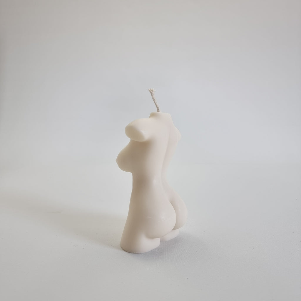 Curvy Female Body Candle Mould (L) - 16cm 1 - Silicone Mould, Mold for DIY Candles. Created using candle making kit with cotton candle wicks and candle colour chips. Using soy wax for pillar candles. Sold by Myka Candles Moulds Australia