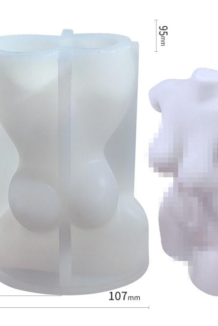 Curvy Female Body Candle Mould (L) - 16cm 4 - Silicone Mould, Mold for DIY Candles. Created using candle making kit with cotton candle wicks and candle colour chips. Using soy wax for pillar candles. Sold by Myka Candles Moulds Australia