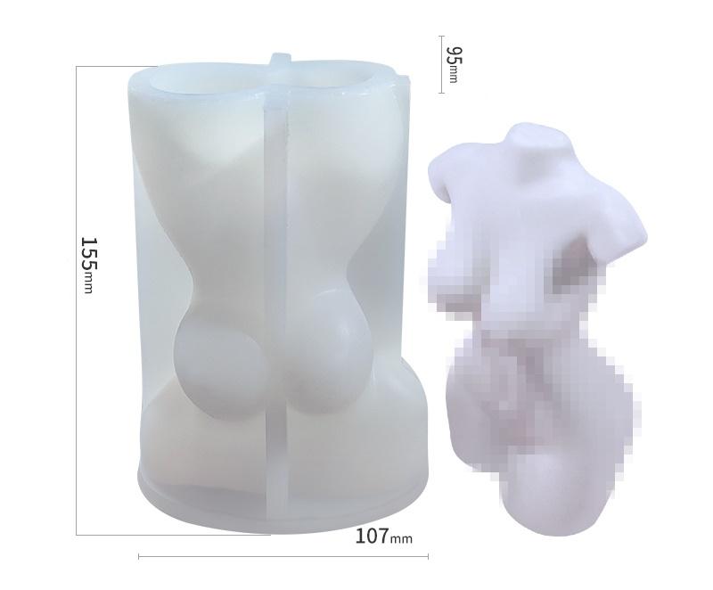 Curvy Female Body Candle Mould (L) - 16cm 4 - Silicone Mould, Mold for DIY Candles. Created using candle making kit with cotton candle wicks and candle colour chips. Using soy wax for pillar candles. Sold by Myka Candles Moulds Australia