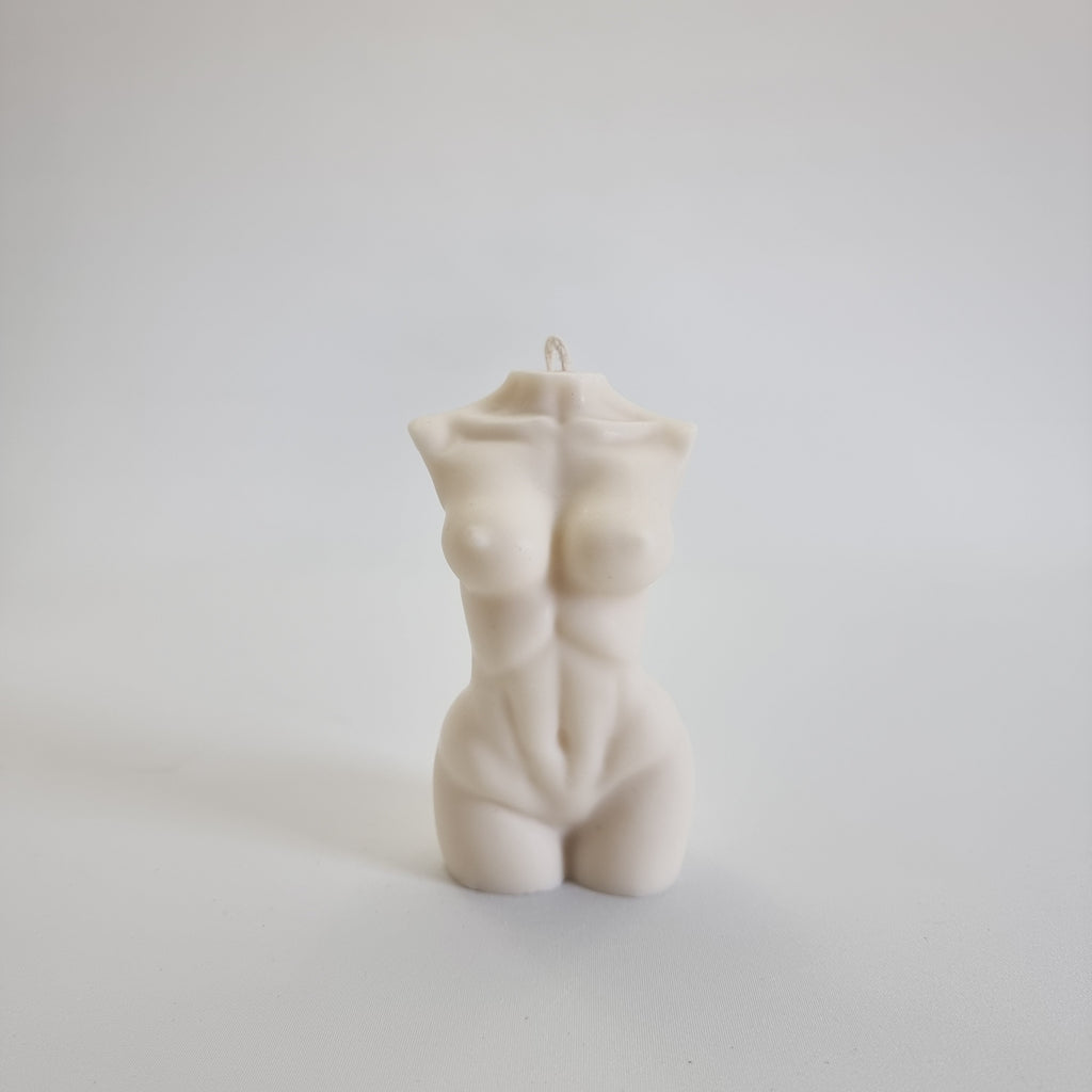 Fit Female Body Candle Mould (L) - 16cm 0 - Silicone Mould, Mold for DIY Candles. Created using candle making kit with cotton candle wicks and candle colour chips. Using soy wax for pillar candles. Sold by Myka Candles Moulds Australia