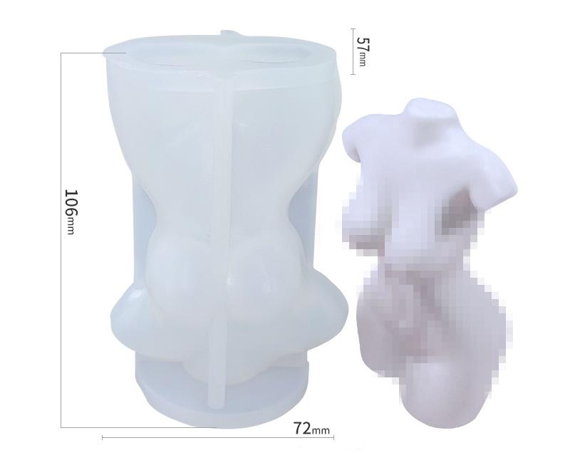 Curvy Female Candle Mould (S) - 10cm 5 - Silicone Mould, Mold for DIY Candles. Created using candle making kit with cotton candle wicks and candle colour chips. Using soy wax for pillar candles. Sold by Myka Candles Moulds Australia