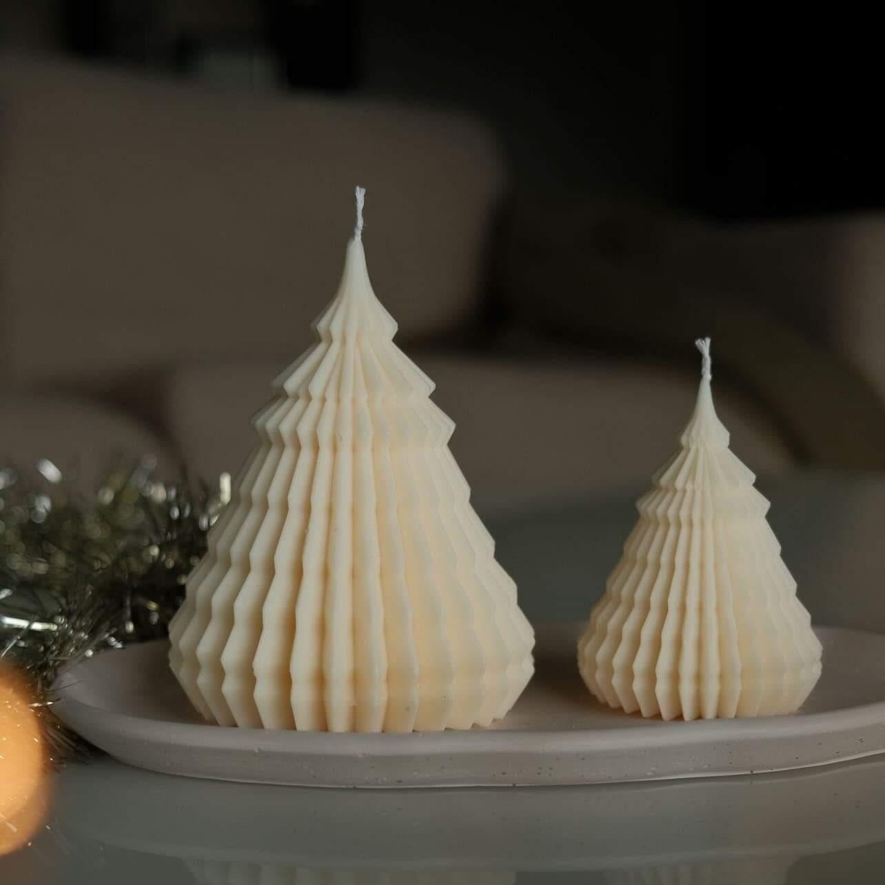 A versatile Origami Christmas Tree Silicone Candle Moulds silicone candle mould by MYKA Candles and Moulds, suitable for resin moulds and decorative cake mould shapes.