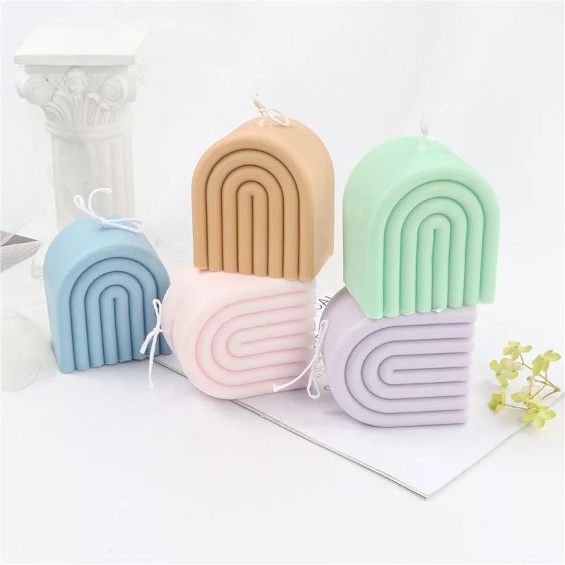 Professional Rainbow Candle Mould silicone candle mould by MYKA Candles and Moulds, also used for resin moulds and baking mould designs.