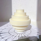 The flexible Ribbed Chandelier Candle Mould silicone candle mould by MYKA Candles and Moulds, suitable for soap moulds and food-grade cake mould use.