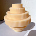 Showcasing the Ribbed Chandelier Candle Mould silicone candle mould by MYKA Candles and Moulds for creative baking moulds and candle making.