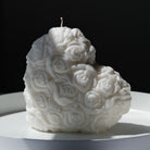 An aesthetic Rose Heart Candle Mould silicone candle mould from MYKA Candles and Moulds, perfect for soap, resin, and cake mould art.