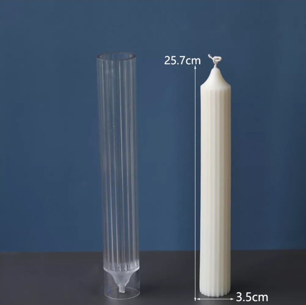 Pencil Pillar Candle Moulds 4 - Silicone Mould, Mold for DIY Candles. Created using candle making kit with cotton candle wicks and candle colour chips. Using soy wax for pillar candles. Sold by Myka Candles Moulds Australia
