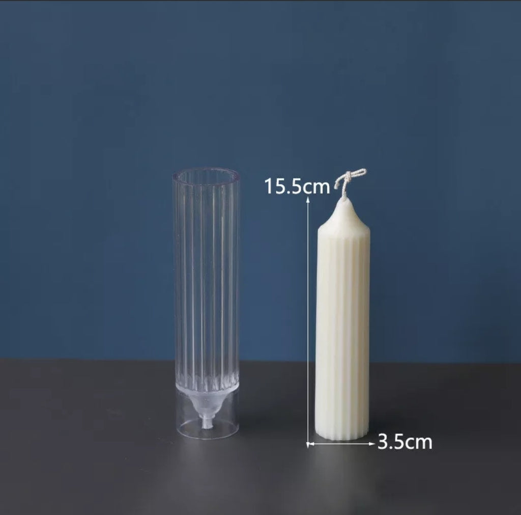 Pencil Pillar Candle Moulds 3 - Silicone Mould, Mold for DIY Candles. Created using candle making kit with cotton candle wicks and candle colour chips. Using soy wax for pillar candles. Sold by Myka Candles Moulds Australia