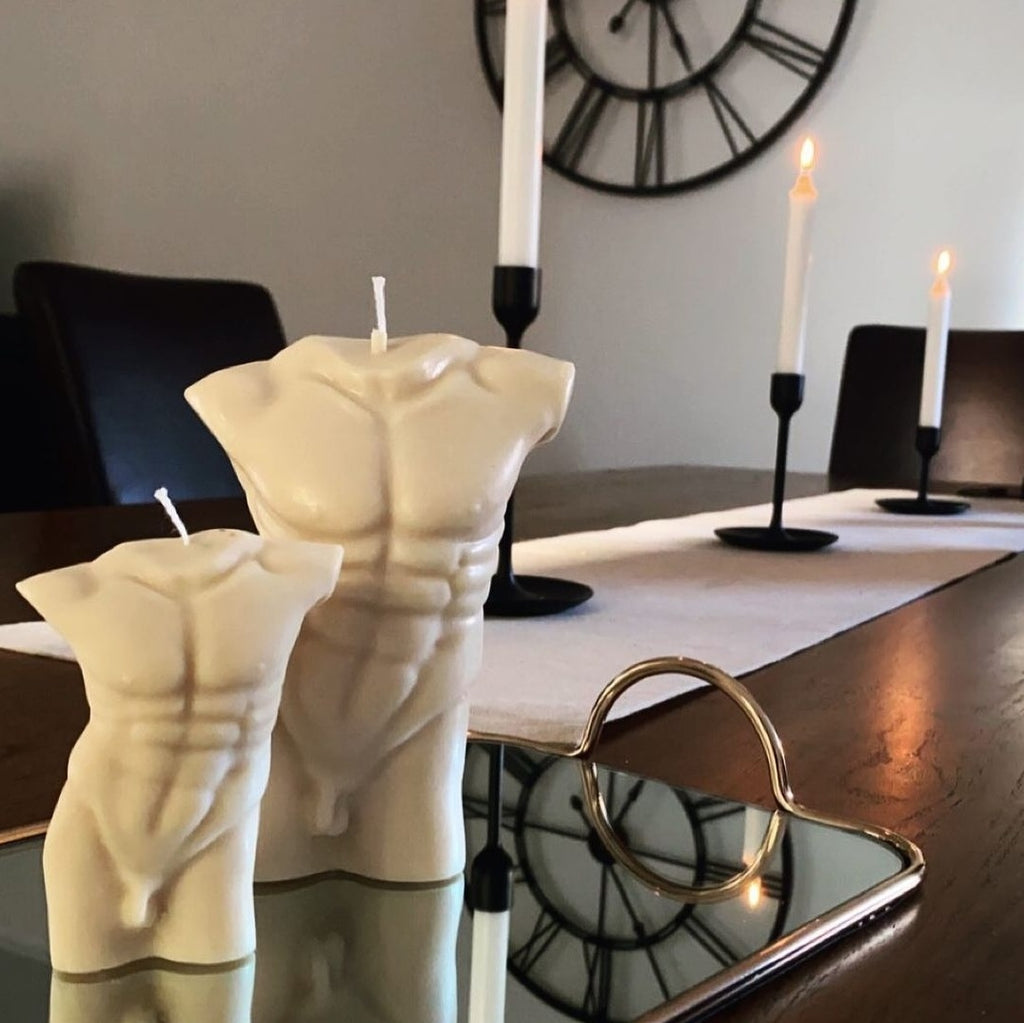 Male Candle Mould (L) - 16cm 0 - Silicone Mould, Mold for DIY Candles. Created using candle making kit with cotton candle wicks and candle colour chips. Using soy wax for pillar candles. Sold by Myka Candles Moulds Australia