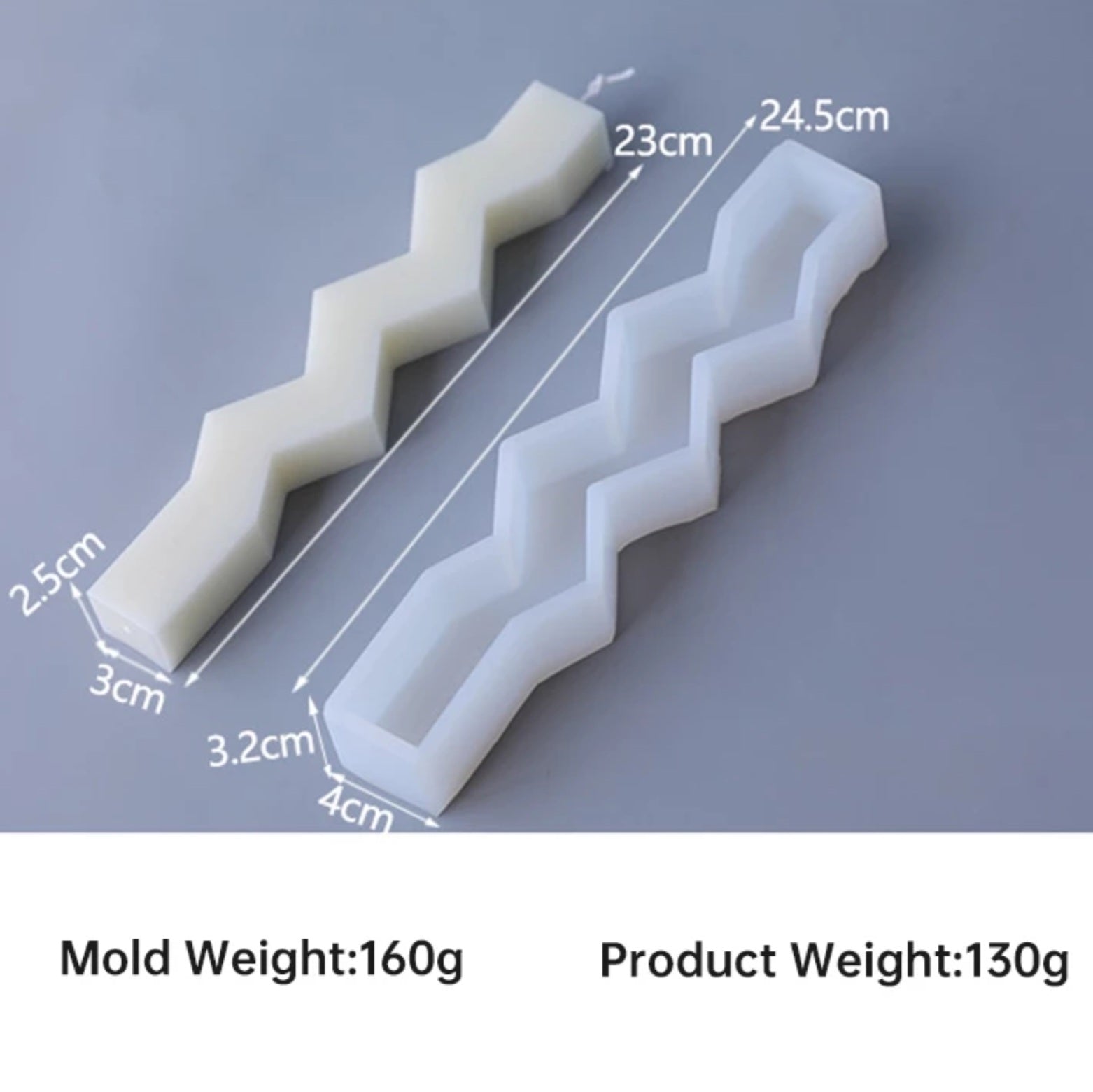 Zigzag & Wavy Candle Mould 3 - Silicone Mould, Mold for DIY Candles. Created using candle making kit with cotton candle wicks and candle colour chips. Using soy wax for pillar candles. Sold by Myka Candles Moulds Australia