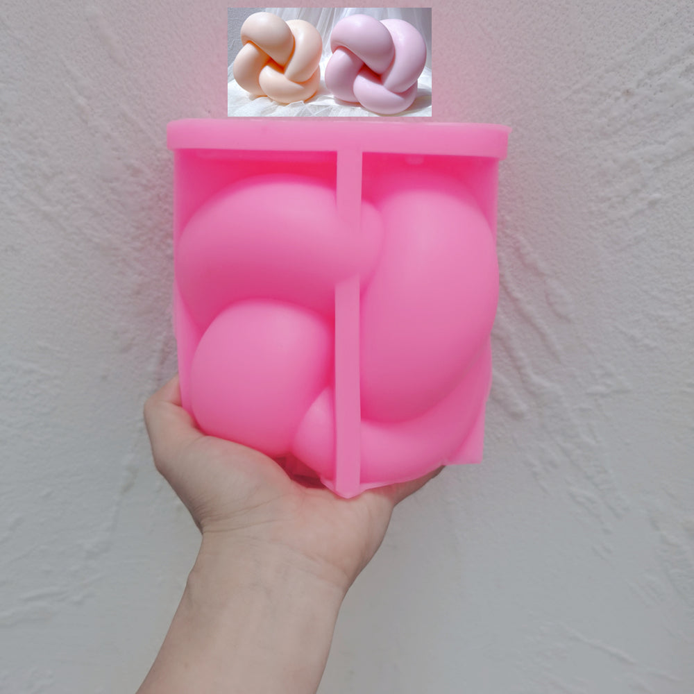 A high-performance Square Knot Candle Mould silicone candle mold from MYKA Candles and Moulds for resin art and professional baking mould use.
