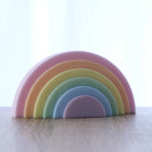 An intricate Tiered Rainbow Candle Mould silicone candle mold by MYKA Candles and Moulds, designed for aesthetic candles and resin moulds.