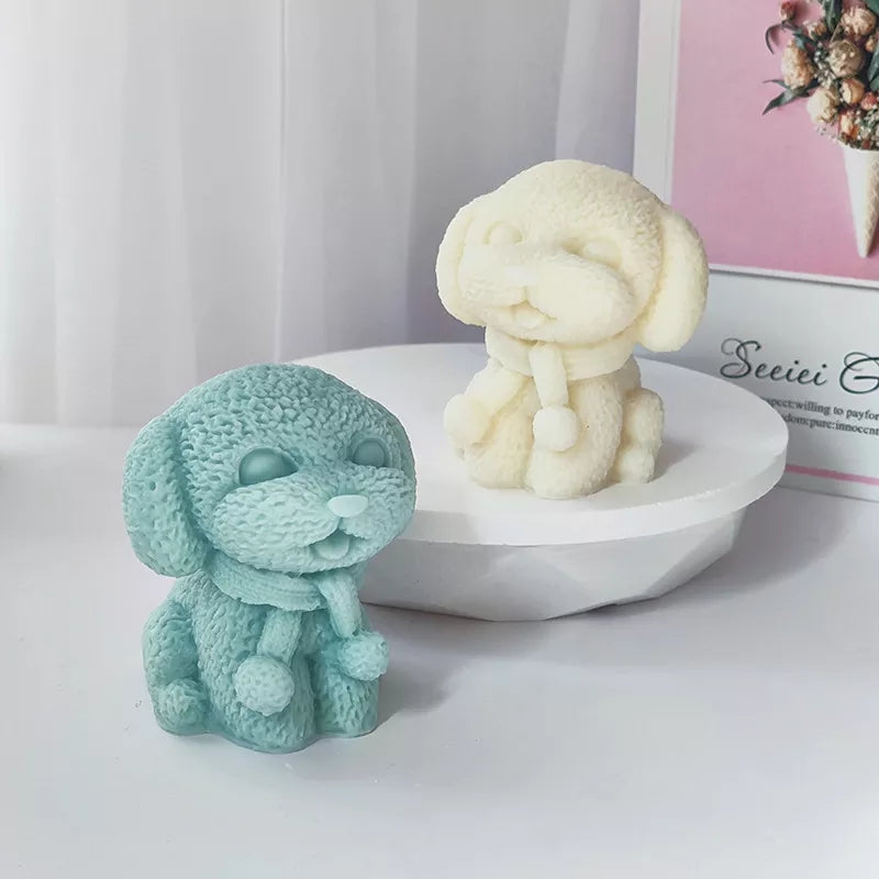 The Winter Puppy Candle Mould silicone candle mould by MYKA Candles and Moulds, optimized for professional candle, soap, and cake moulds.