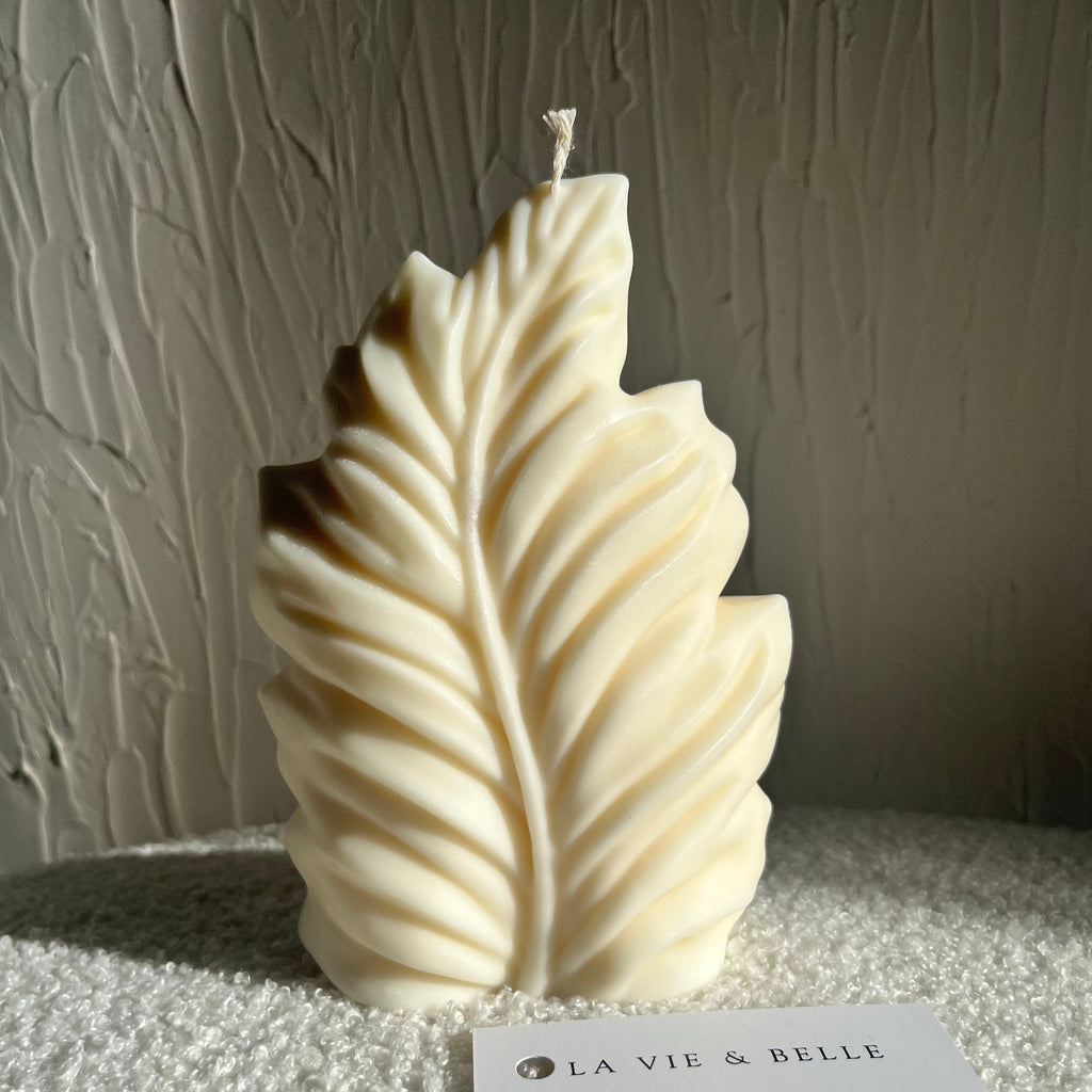 Feather Candle Mould 0 - Silicone Mould, Mold for DIY Candles. Created using candle making kit with cotton candle wicks and candle colour chips. Using soy wax for pillar candles. Sold by Myka Candles Moulds Australia